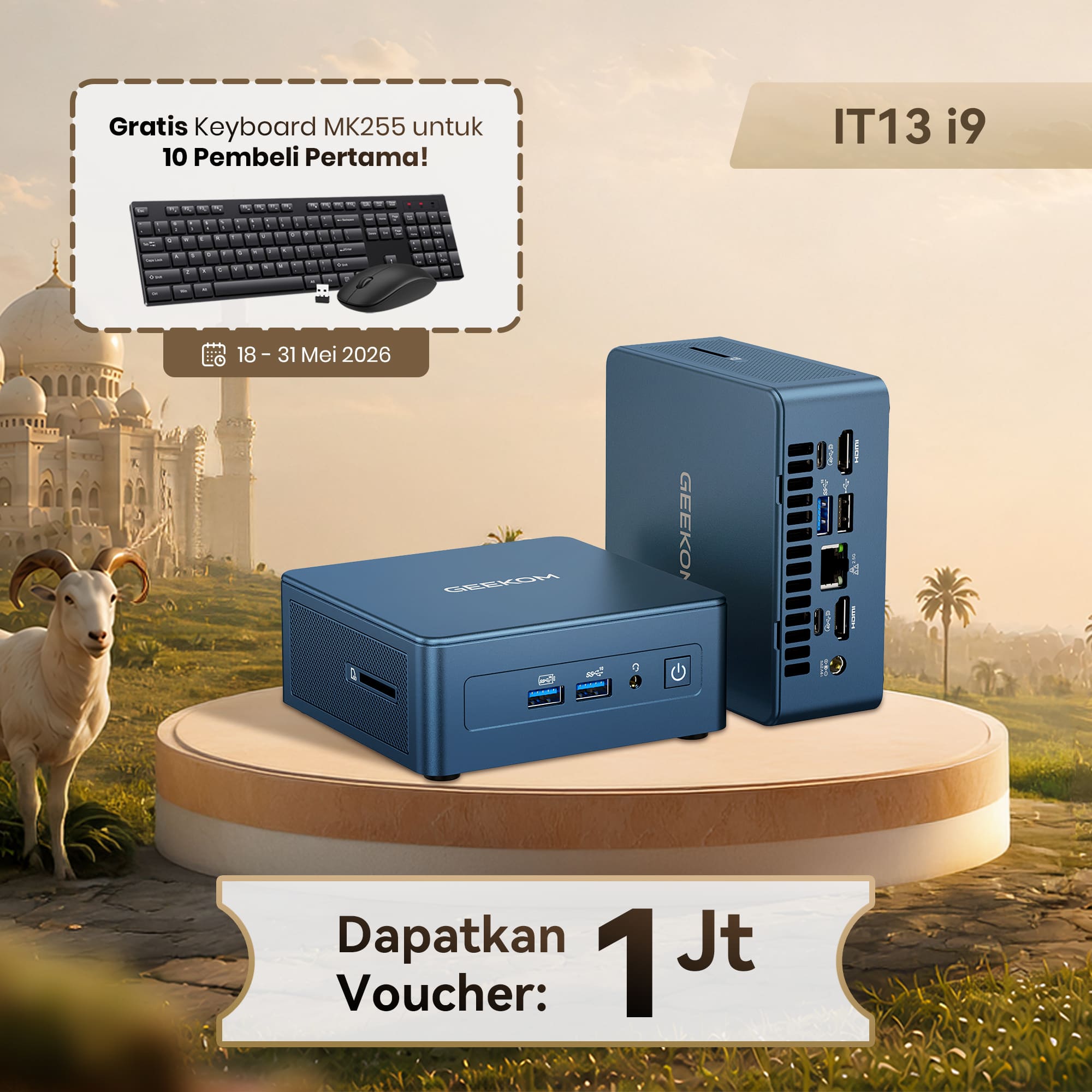 Mini Pc Gaming GEEKOM IT13 Intel Core i5 13600H