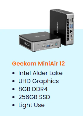 GEEKOM air 12 Mini PC specification