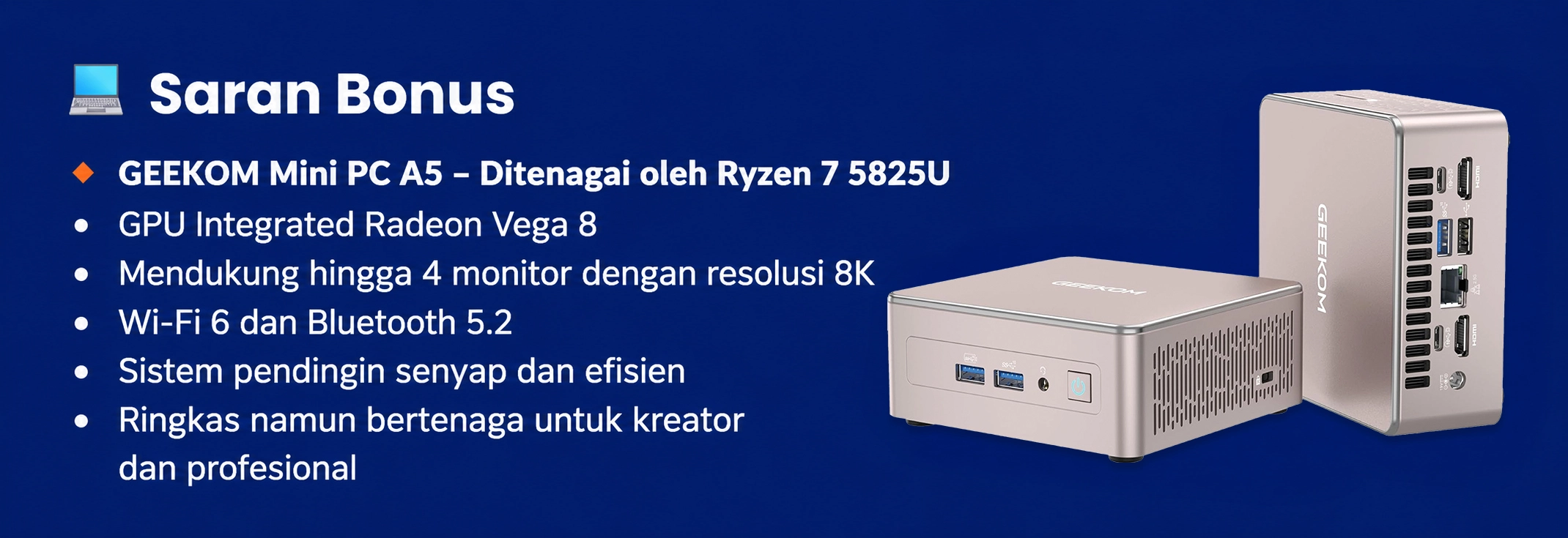 GEEKOM Mini PC A5 – Powered by Ryzen 7 5825U
