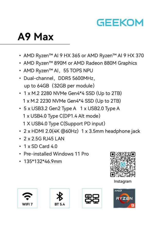 GEEKOM A9 Max Specifications