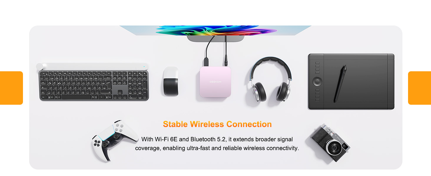 GEEKOM A6 Pink Mini PC with Compact Size