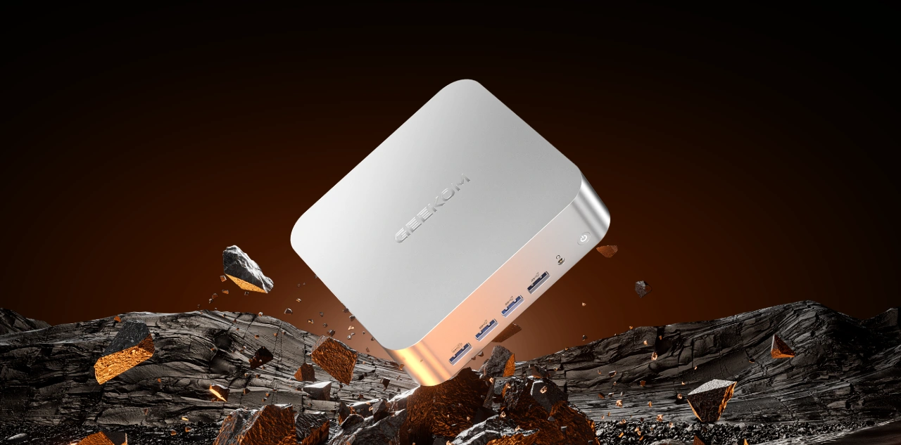 GEEKOM A8 Max Mini PC with Unyielding Full-Metal Shell