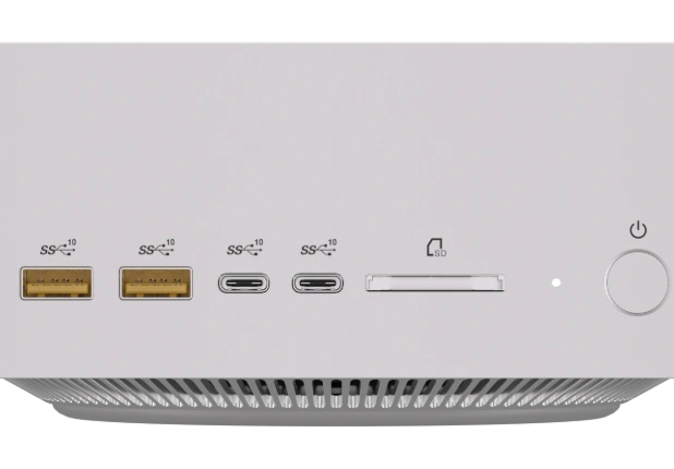 interfaces on the front panel of GEEKOM A9 Mega Mini PC