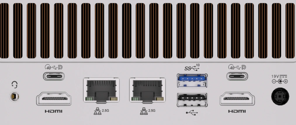 interfaces on the back panel of GEEKOM A9 Mega Mini PC