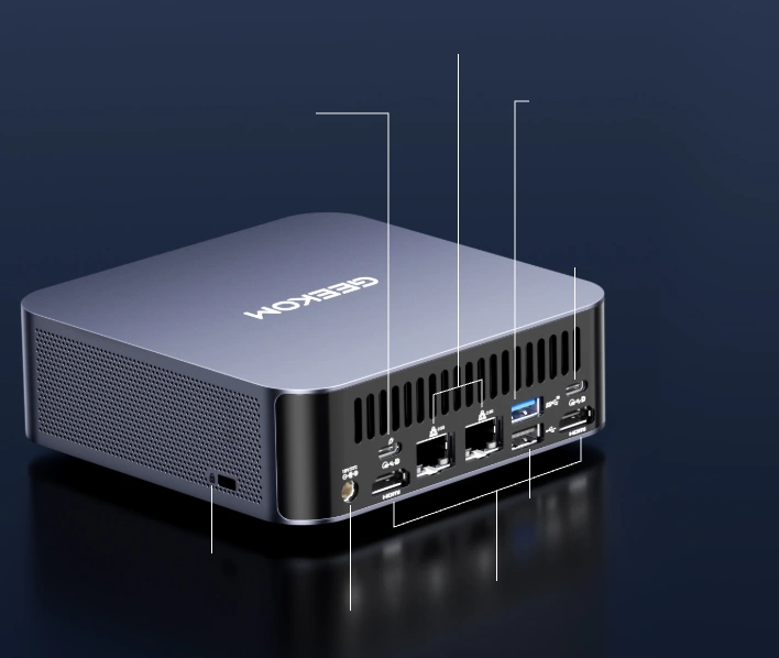 interfaces on the back panel of GEEKOM GT2 AI Mini PC