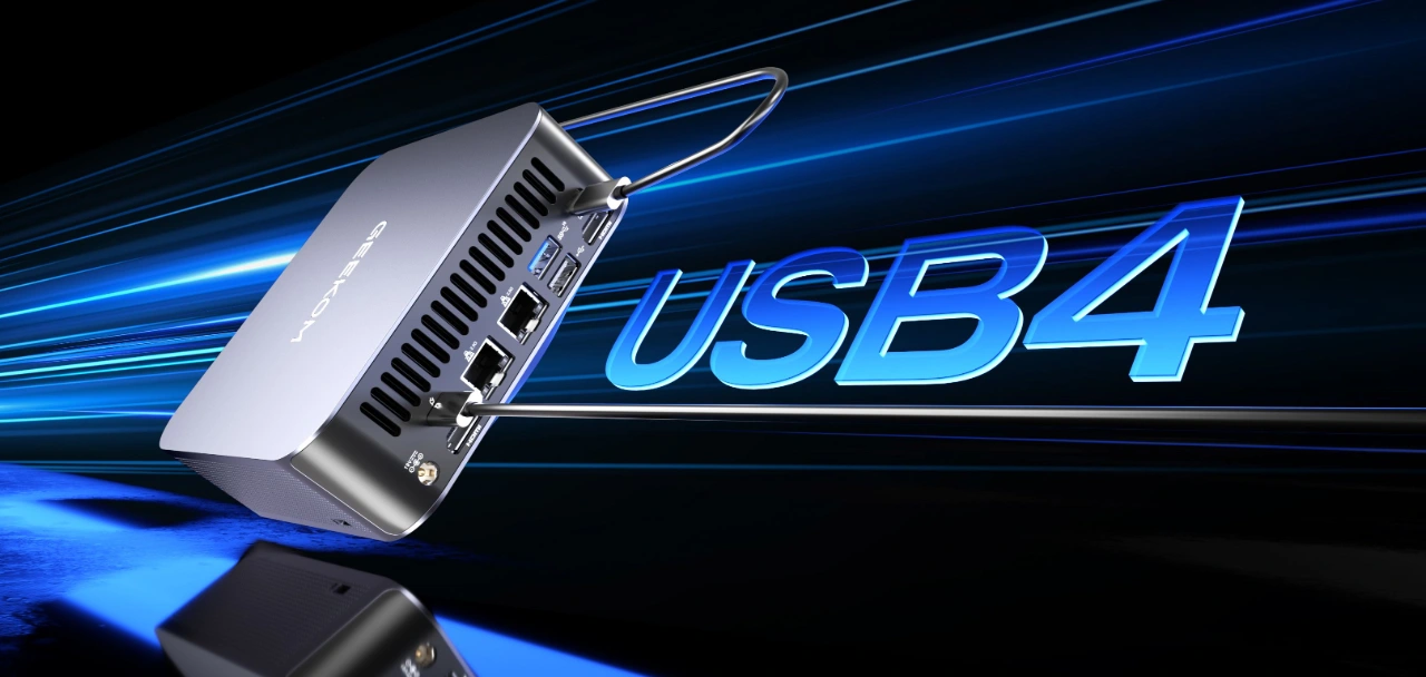 GEEKOM GT2 Mega AI Mini PC with Full-Featured USB4 Ports